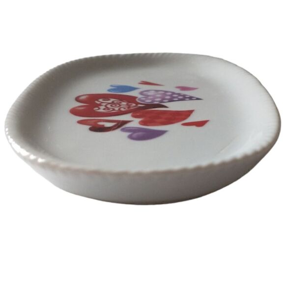 Heart Plate Trinket Dish Valentines Love Soap Dish Jewelry Catch All Tray Vtg - Picture 8 of 16